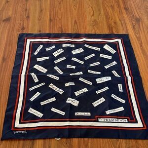 Vintage Millicent made in Japan presidents scarf red white blue
